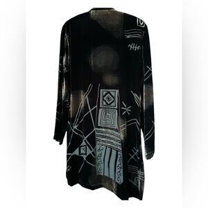 Chicos Beaded Black Button Tunic